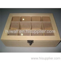 Wooden tea box with 12 dividers