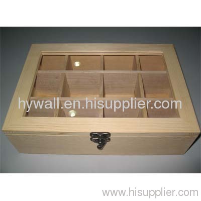 Wooden tea box with 12 dividers