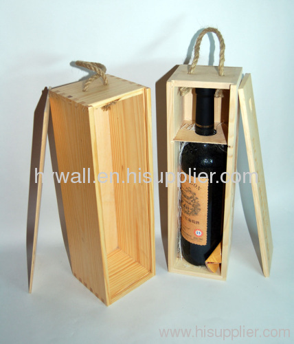 slide lid single bottle wine box