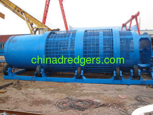 Bucket wheel gold and diamon mining dredger