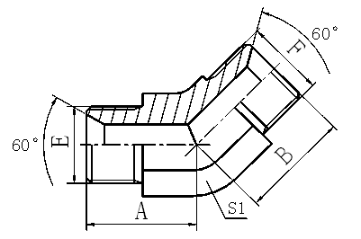 1B4 45° BSP MALE 60° SEATHYDRAULIC ADAPTERFITTING PIPE ELBOW FITTING