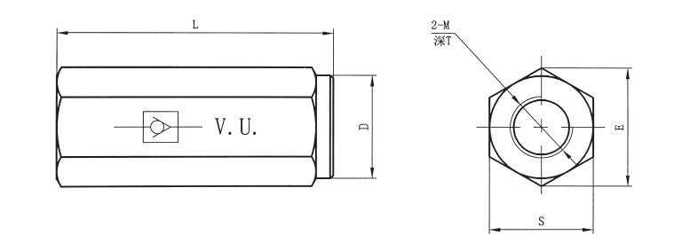 500bar VU-G BSP (ISO 228) thread check valves