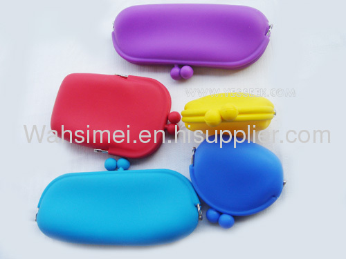 Silicone coin purses with farbic zipper