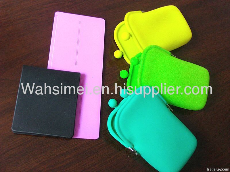 Silicone coin purses with farbic zipper