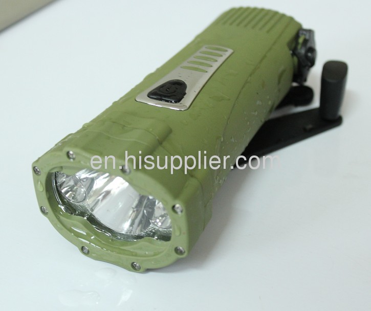 Waterproof Hand Grank Flashlight