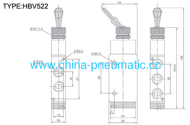 HBV aluminium toggle valve-HBV522 toggle switch valve