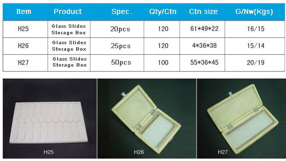 Microscope Slides Box in PP or Wooden material
