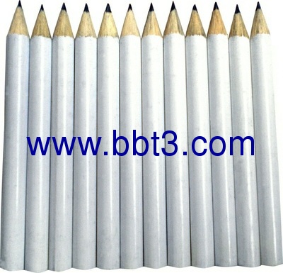 3.5 inch wooden white HB pencil