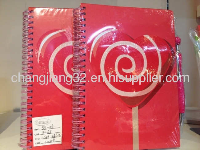 A5 Hard cover double wire-O l notebook with glitter/UV