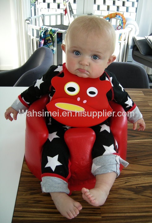 Easy washable ctue aninaml shape silicone bib for lovely baby