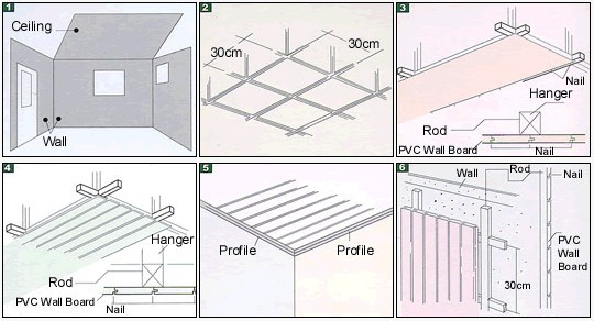 30cm wide PVC Decorative Suspended Ceiling Panels Cladding Wall Boards 