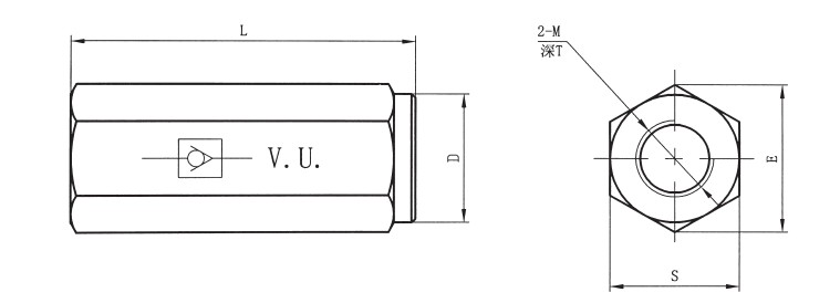 500bar VU hydraulic check valves