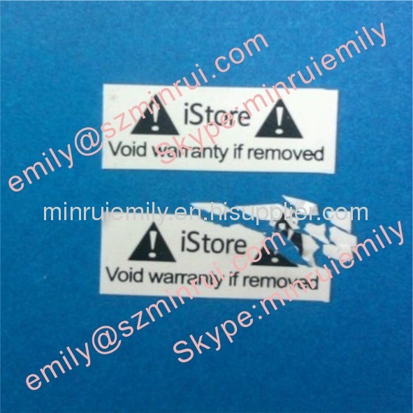 Custom destructible vinyl labels, ultra destructive labes,warranty seal stickers