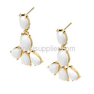 Fashion White Resin Kate Spade Plaza Athenee Chandelier Earrings