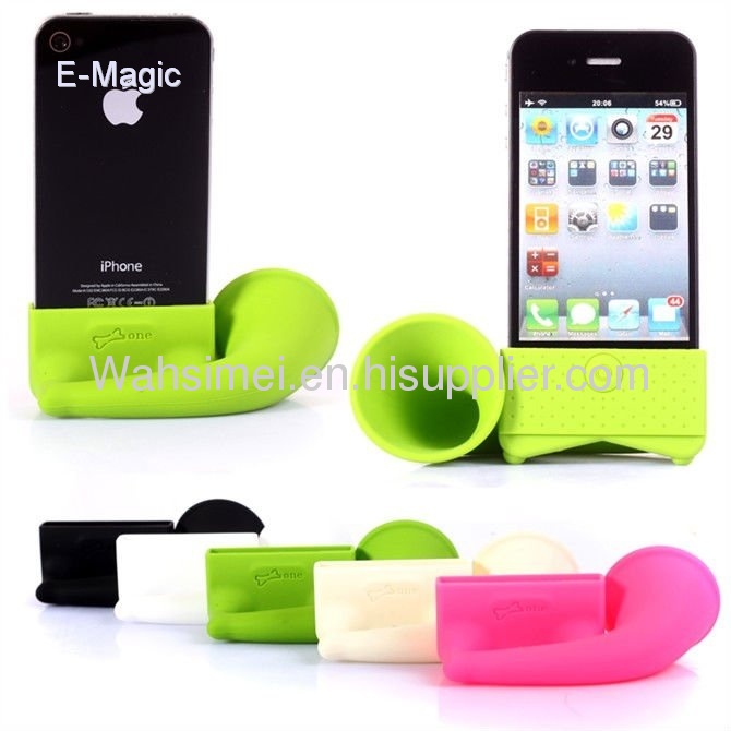 2012 New fashion silicone iphone horn for iphone silicone speaker