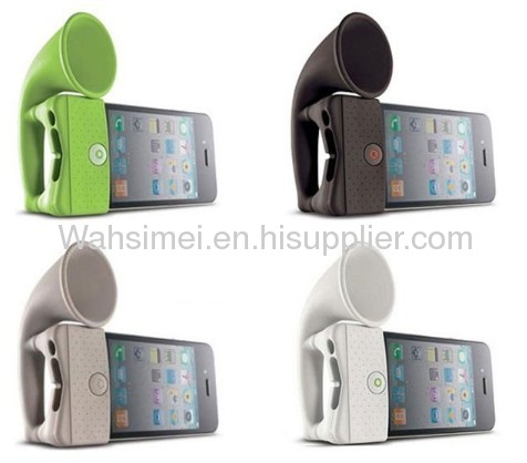 2012 new silicone iphone horn for iphone silicone5 speaker