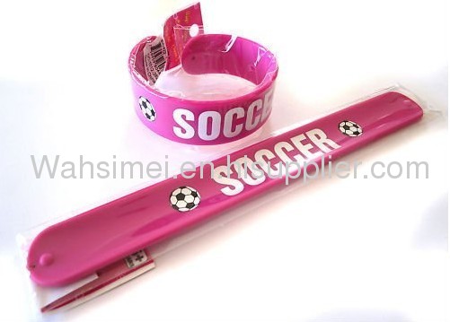 Funny silicone slap bracelet with customize LOGO printed silicone wristband