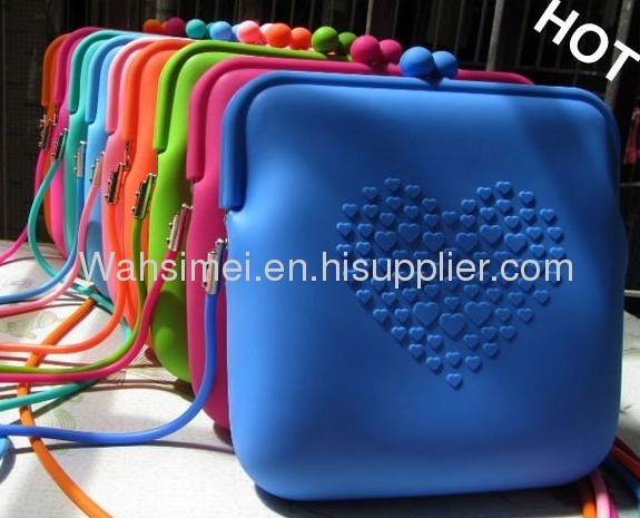 Colorful designer silicone handbag for lady