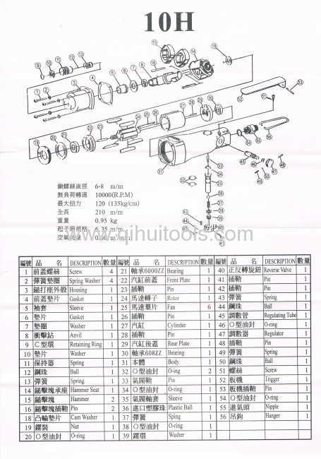 Twin hammer high Speed Pneumatic Screw driver