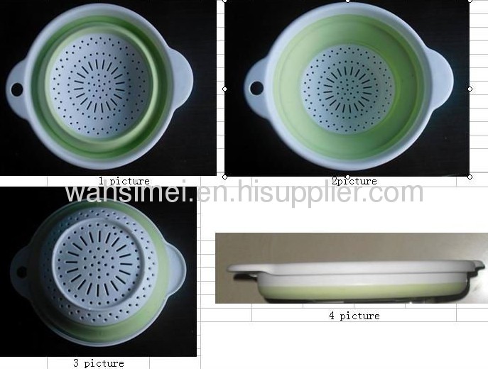 Foldable silicon kitchen strainer soup spoon