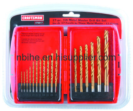 CRAFTSMAN 17Pcs titanium hss drill bit set plastic case