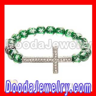 10mm Green Turquoise Honesty Bracelets Cross Wholesale