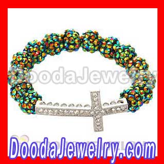 10mm Green Turquoise Honesty Bracelets Cross Wholesale