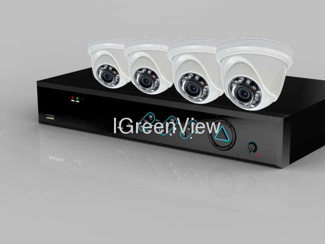 Surveillance Security System 4CH DVR Kit with 4PCS 600tvl IR dome camera