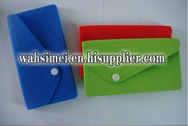 Colourful rectangle silicon lady purse handbag 