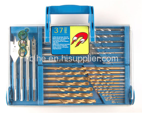 50pc mix Power Drill Bit Set in transparent plastic mould case