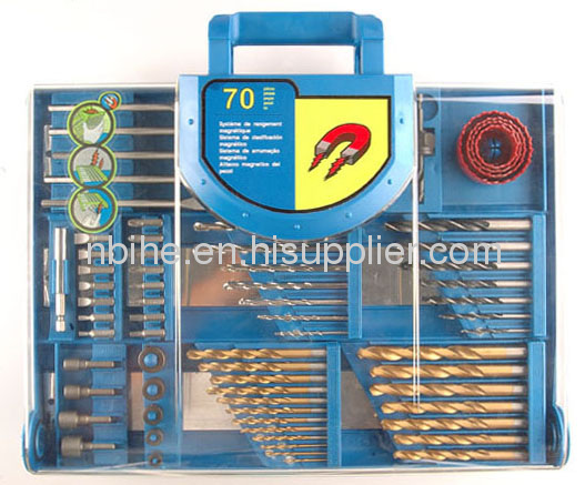 50pc mix Power Drill Bit Set in transparent plastic mould case