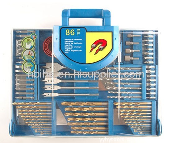 00pc Combination Power Drill Bit Set in transparent plastic mould case