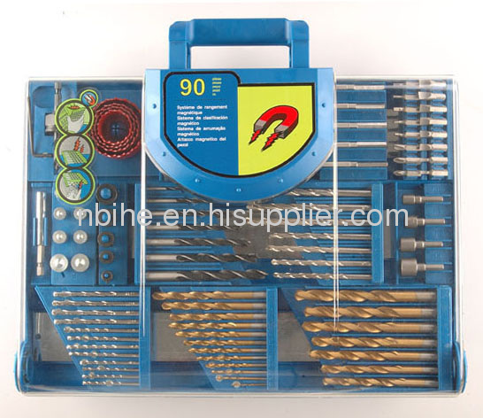 00pc Combination Power Drill Bit Set in transparent plastic mould case