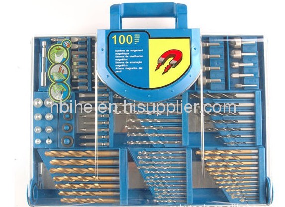 00pc Combination Power Drill Bit Set in transparent plastic mould case