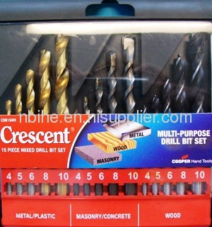 Crescent 15pc multi purpose drill bit set