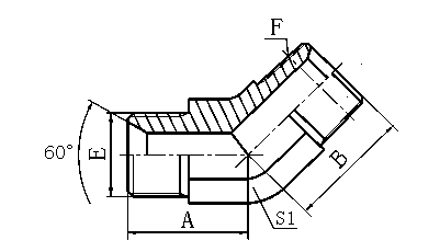 1BT4-SP 45° ELBOW BSP MALE 60° SEAT / BSPT MALE ADAPTER FITTING CONNECTER