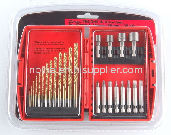 24pc drill and driver bit setplastic box packing