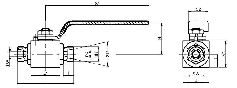 Stainless steel KH*B high pressure ball valves for CNG (compressed natural gas)