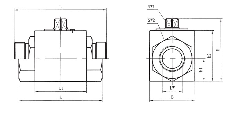 500bar KHB-LR (DIN2353) tube fitting connection ball valves