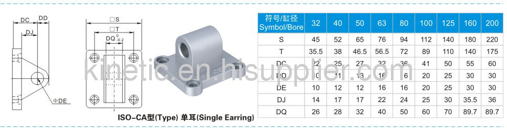 CA ISO15552 Pneumatic Cylinder Accessories single earring