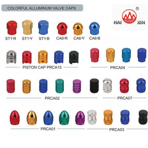 Colorfulaluminum tire valve caps