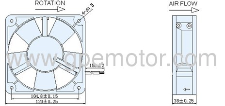 12038 Double voltage AC Axial Fan with high speed and low noise