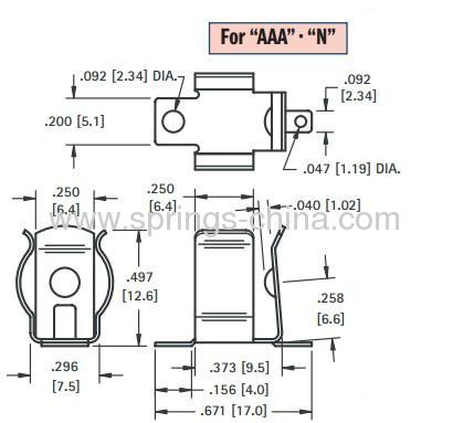 Surface Mount Battery Clips For AAA,N Cells