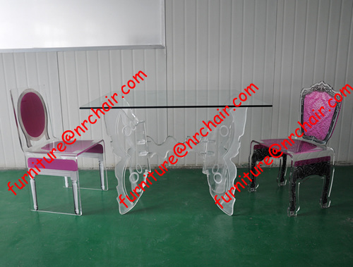 wedding acrylic butterfly curved furniture table leg