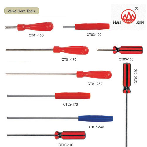double-end screwdriver for standard bore and large bore valve cores