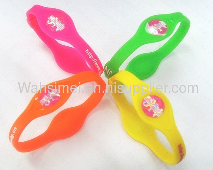 Silicone power wristbands with customized logo