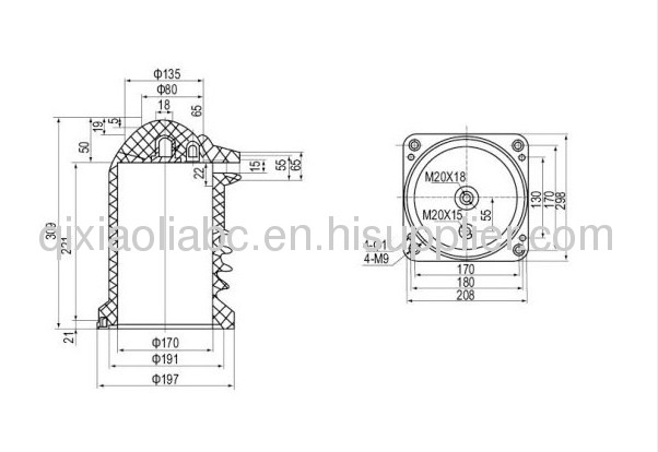 Isolation contacts spout bushings 