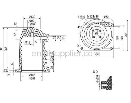 Isolation contact spout bushings 