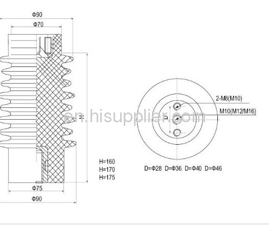 Cylindrical epoxy resin insulator 