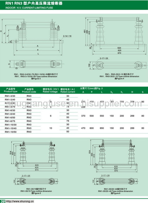 High Voltage Indoor Fuse for Voltage Mutual Inductor Protection (RN2)